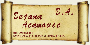 Dejana Acamović vizit kartica